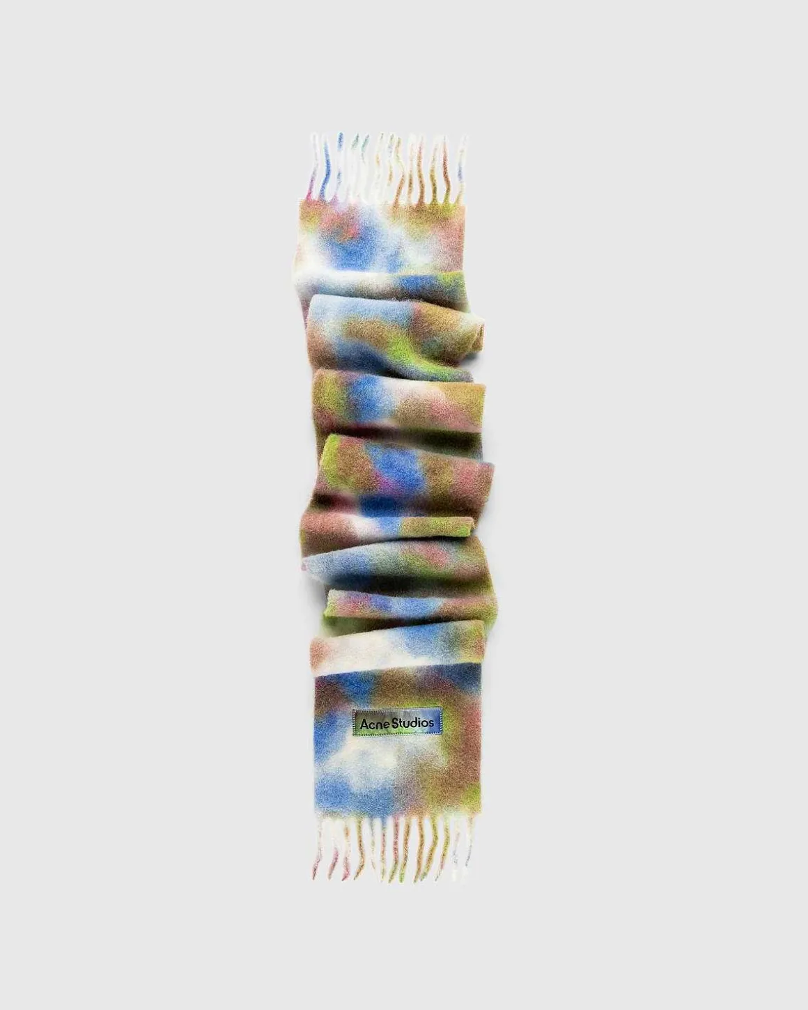 Tie-Dye Alpaca Uldtorklaede Gron Multi
