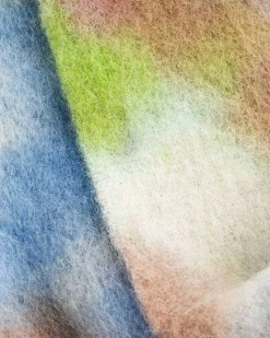 Tie-Dye Alpaca Uldtorklaede Gron Multi