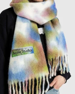 Tie-Dye Alpaca Uldtorklaede Gron Multi