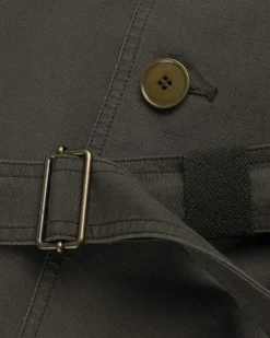Trenchcoat Mork Oliven