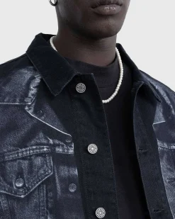 Trompe L'Oeil Denimjakke Sort