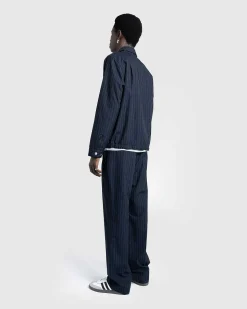 Tropical Suiting Bukser Navy Stribet
