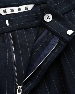 Tropical Suiting Bukser Navy Stribet