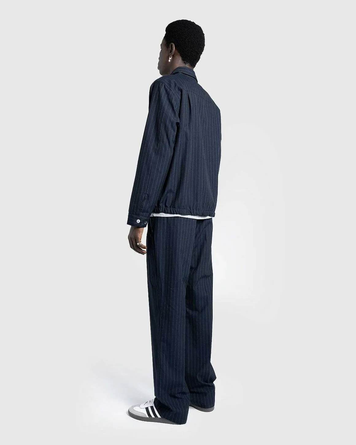 Tropical Suiting Jakke Stripes Navy