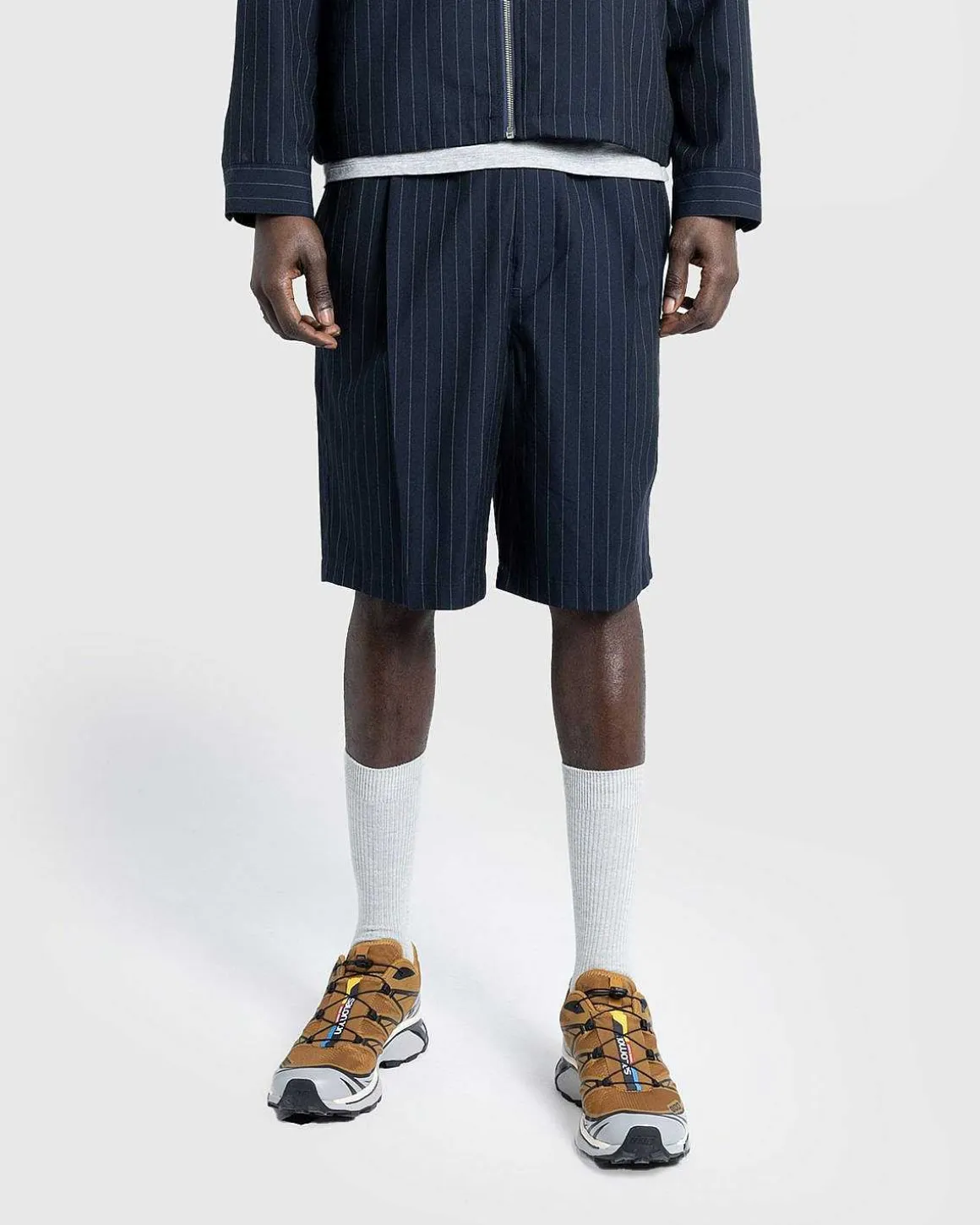 Tropical Suiting Shorts Stripes Navy