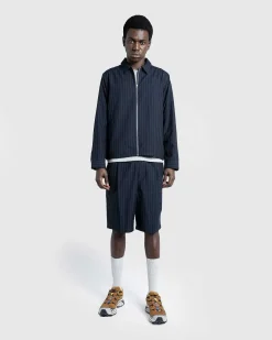 Tropical Suiting Shorts Stripes Navy