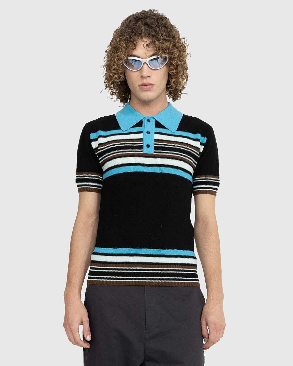 Tropiques Polo Sort/Gron/Gul