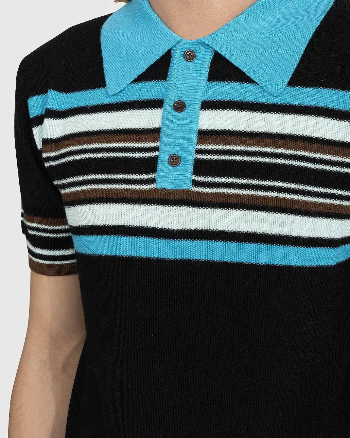 Tropiques Polo Sort/Gron/Gul