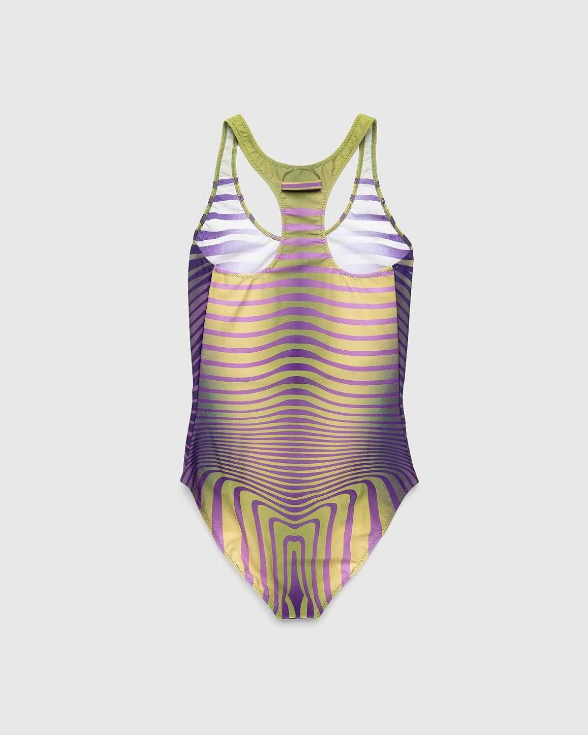 Trykt Morphing Stripes Badedragt Gron