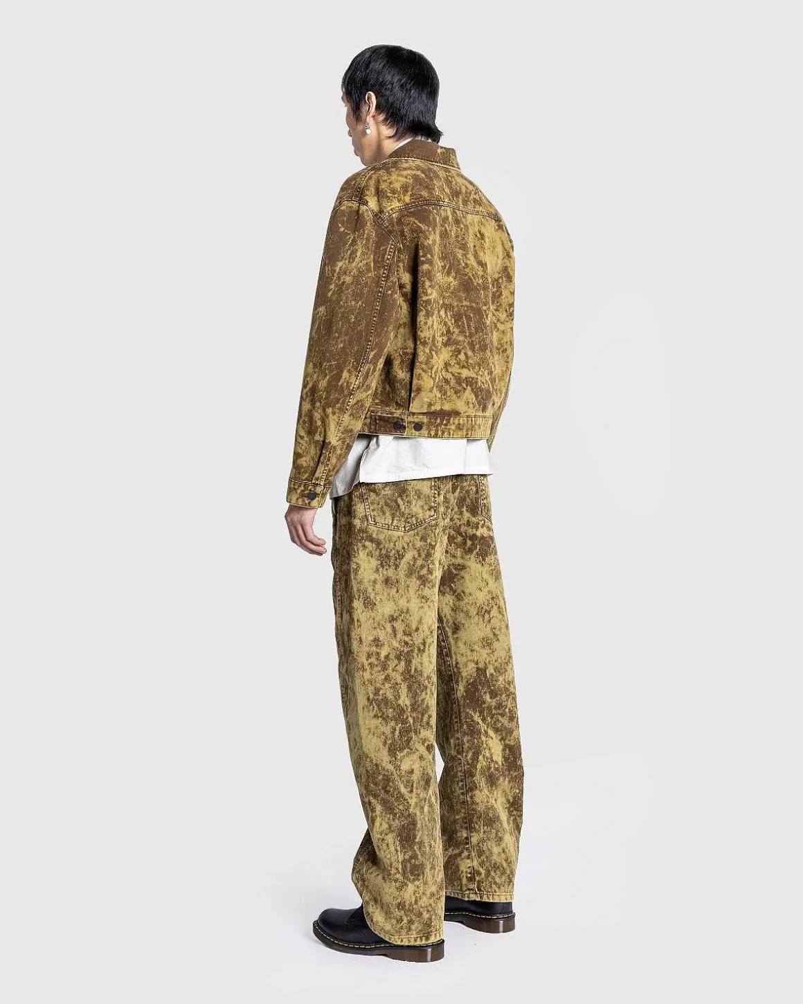 Twisted Belted Pants Denim Acid Snow Bronze