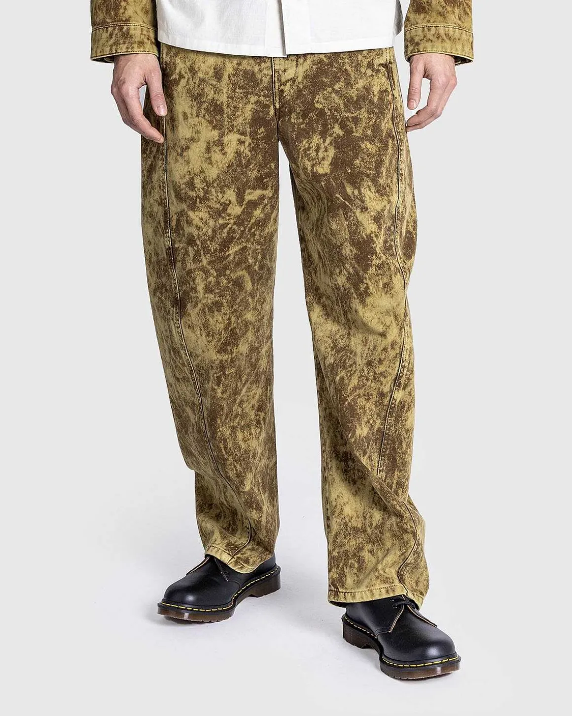 Twisted Belted Pants Denim Acid Snow Bronze