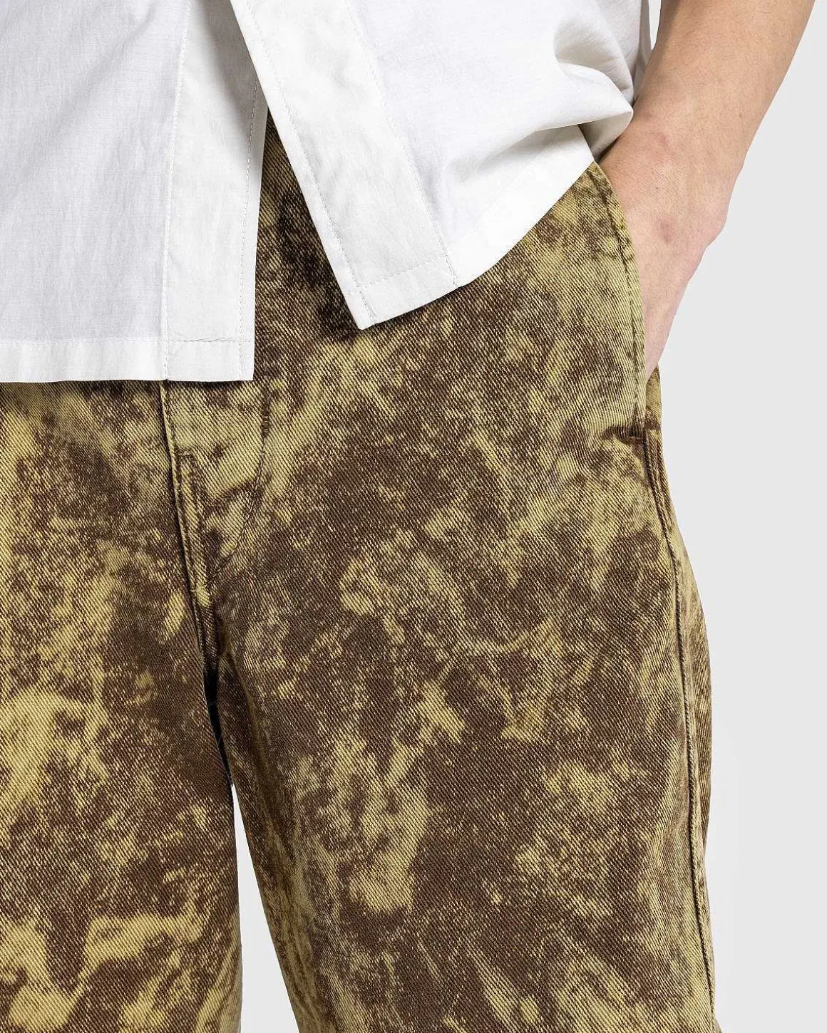 Twisted Belted Pants Denim Acid Snow Bronze