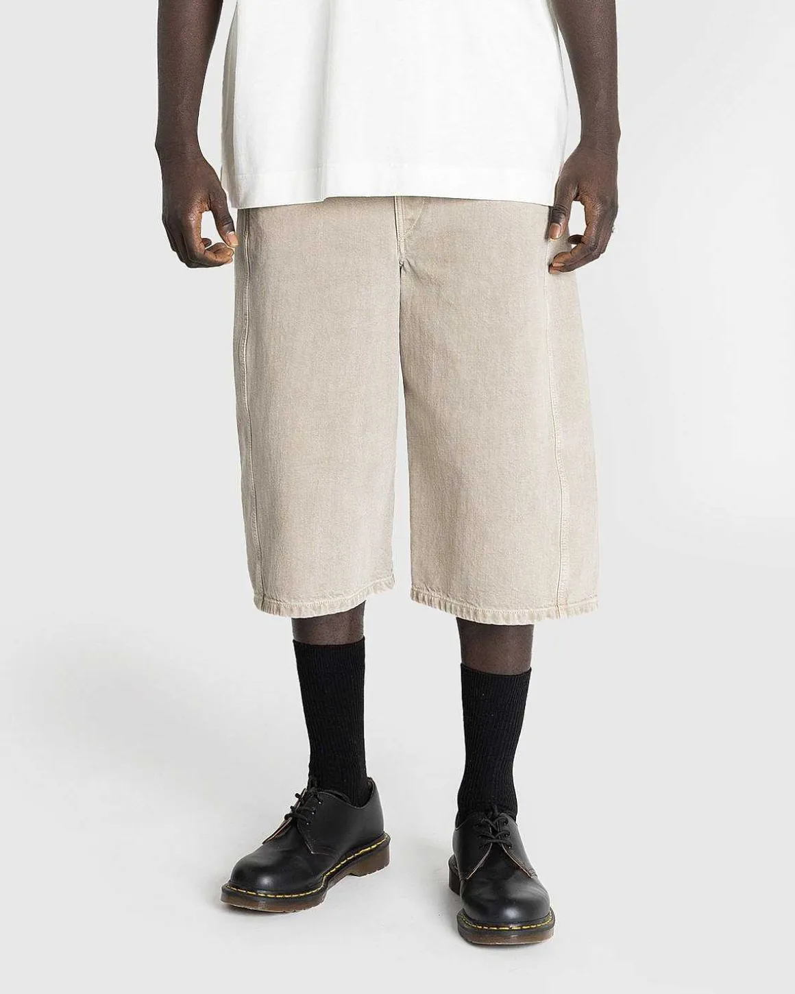 Twisted Short Denim Snow Beige