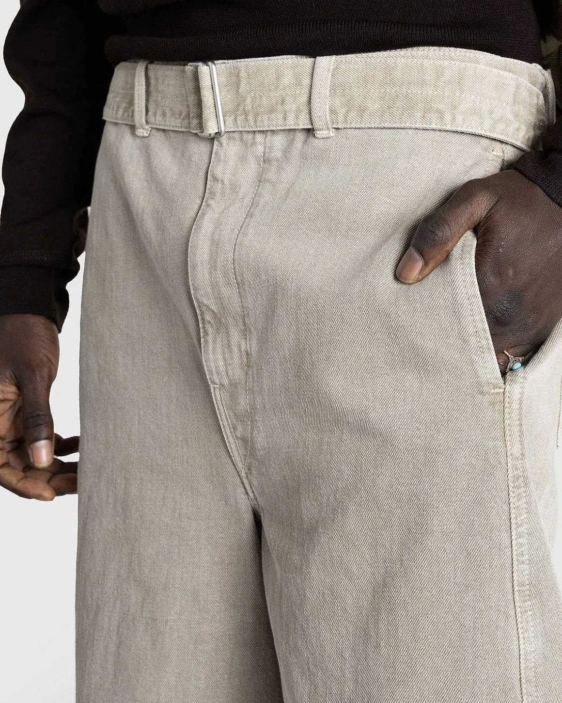 Twisted Short Denim Snow Beige