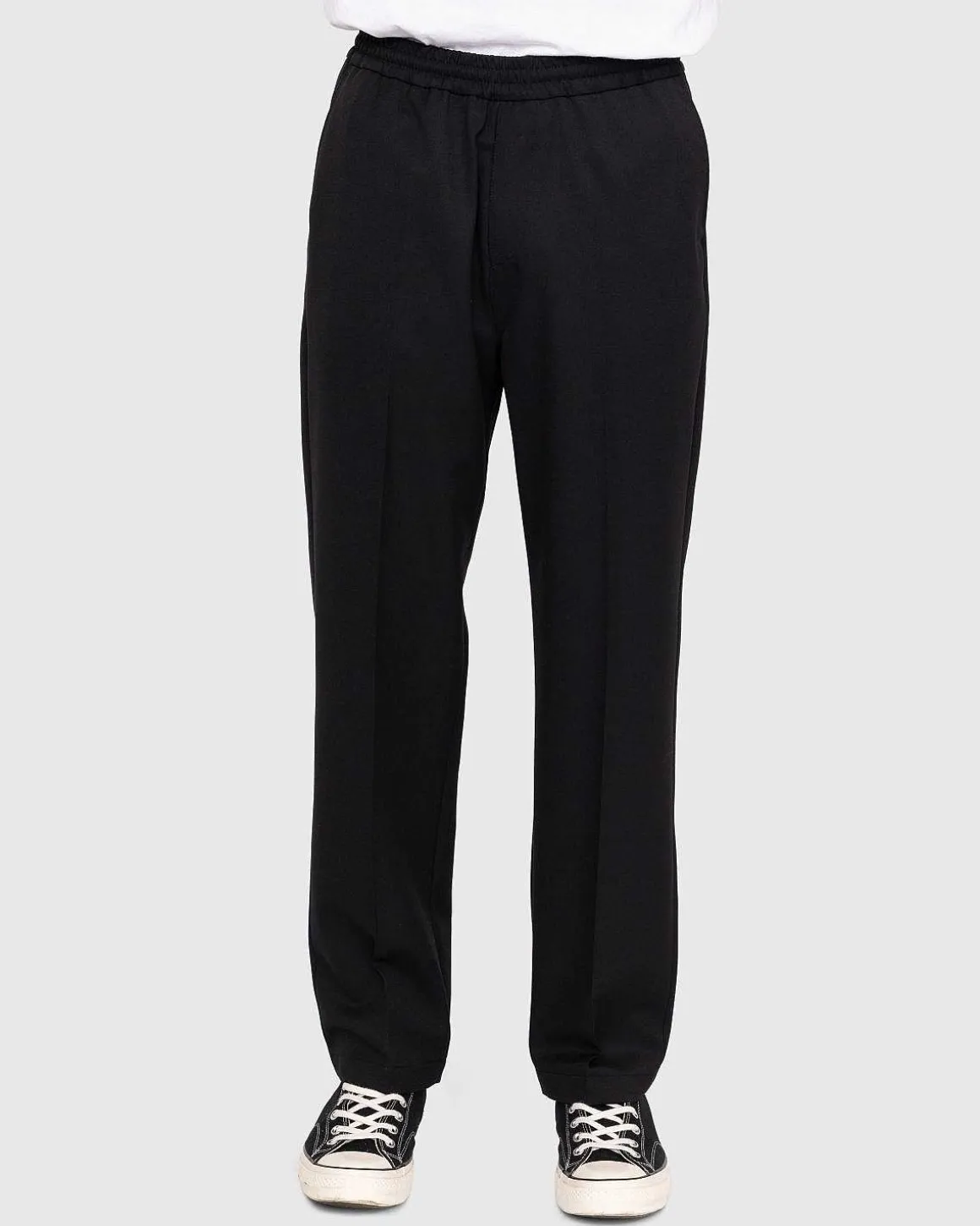 Uldblanding Elastikbukser Sort