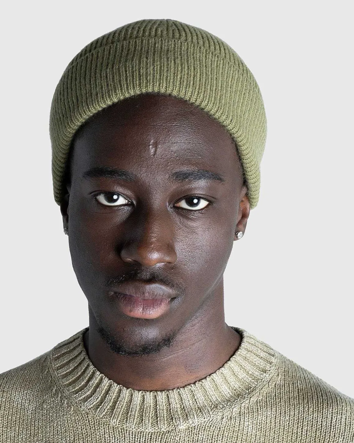 Uld Cashmere Beanie Olivengron