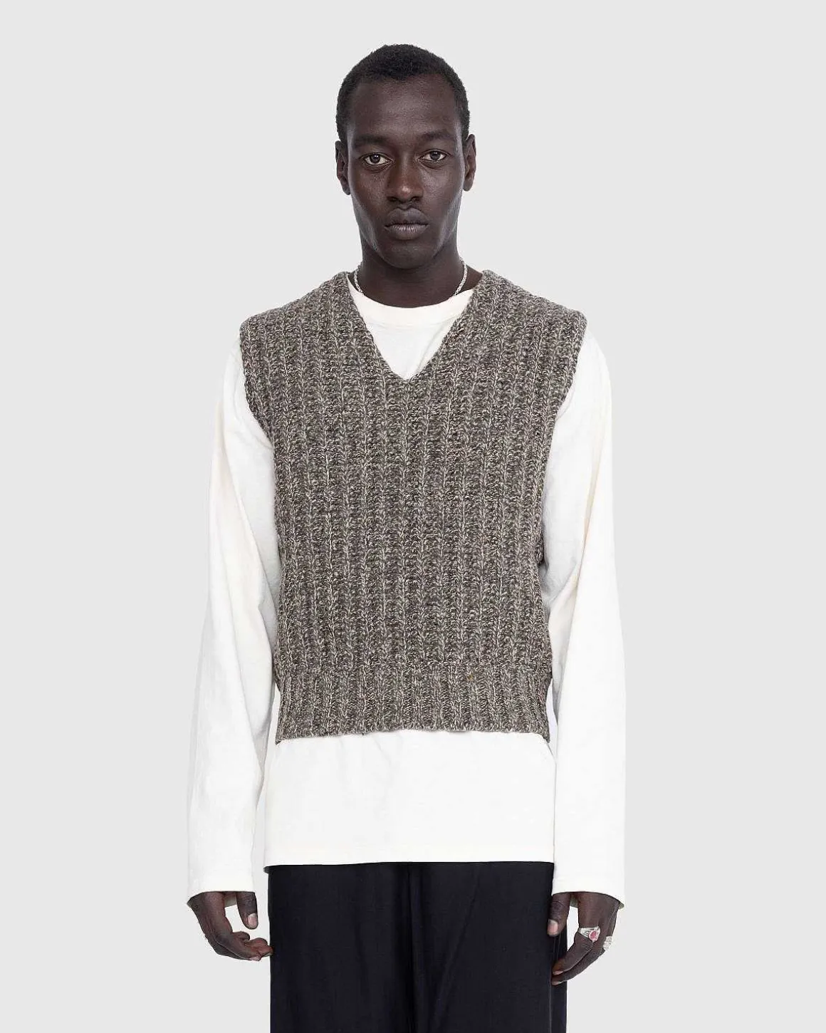 Uld Gilet Medium Brun