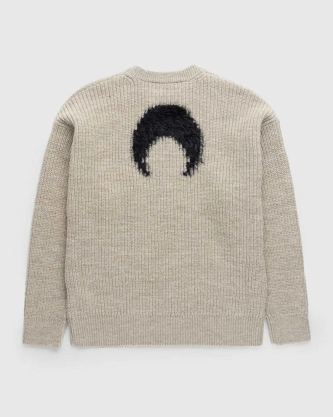 Uld Og Fluffy Strik Pullover Med Rund Hals Beige