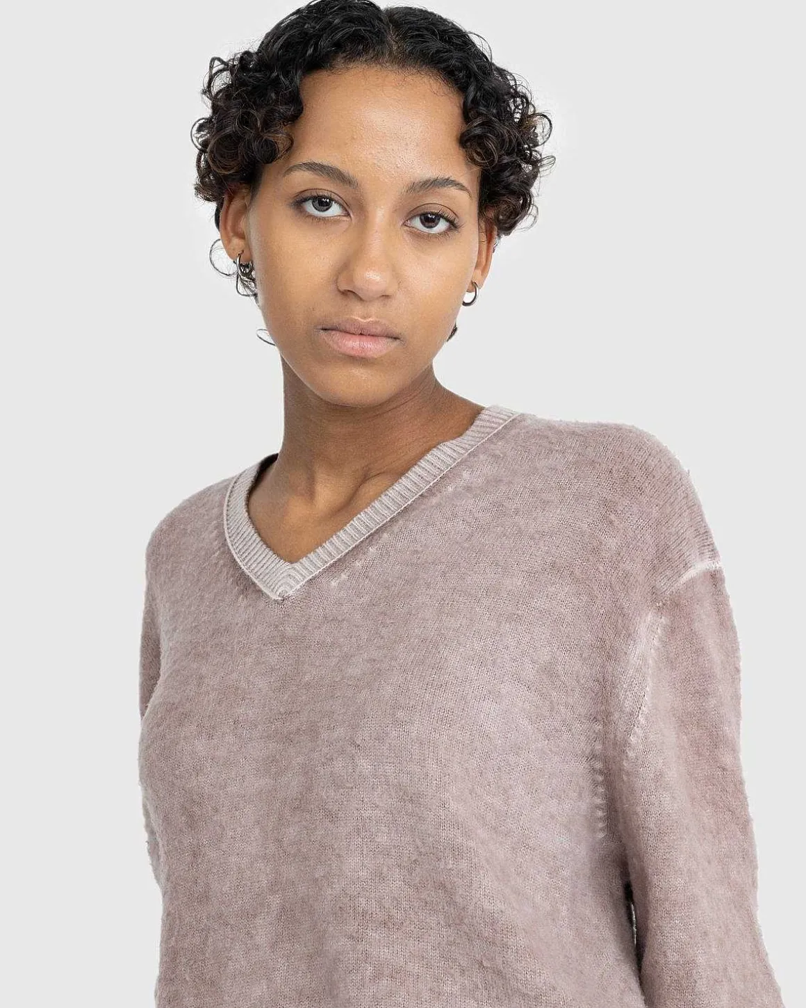 Uld V-Hals Sweater Brun