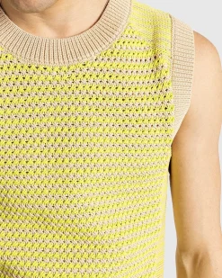 Unity Sweater Vest Lime/Beige