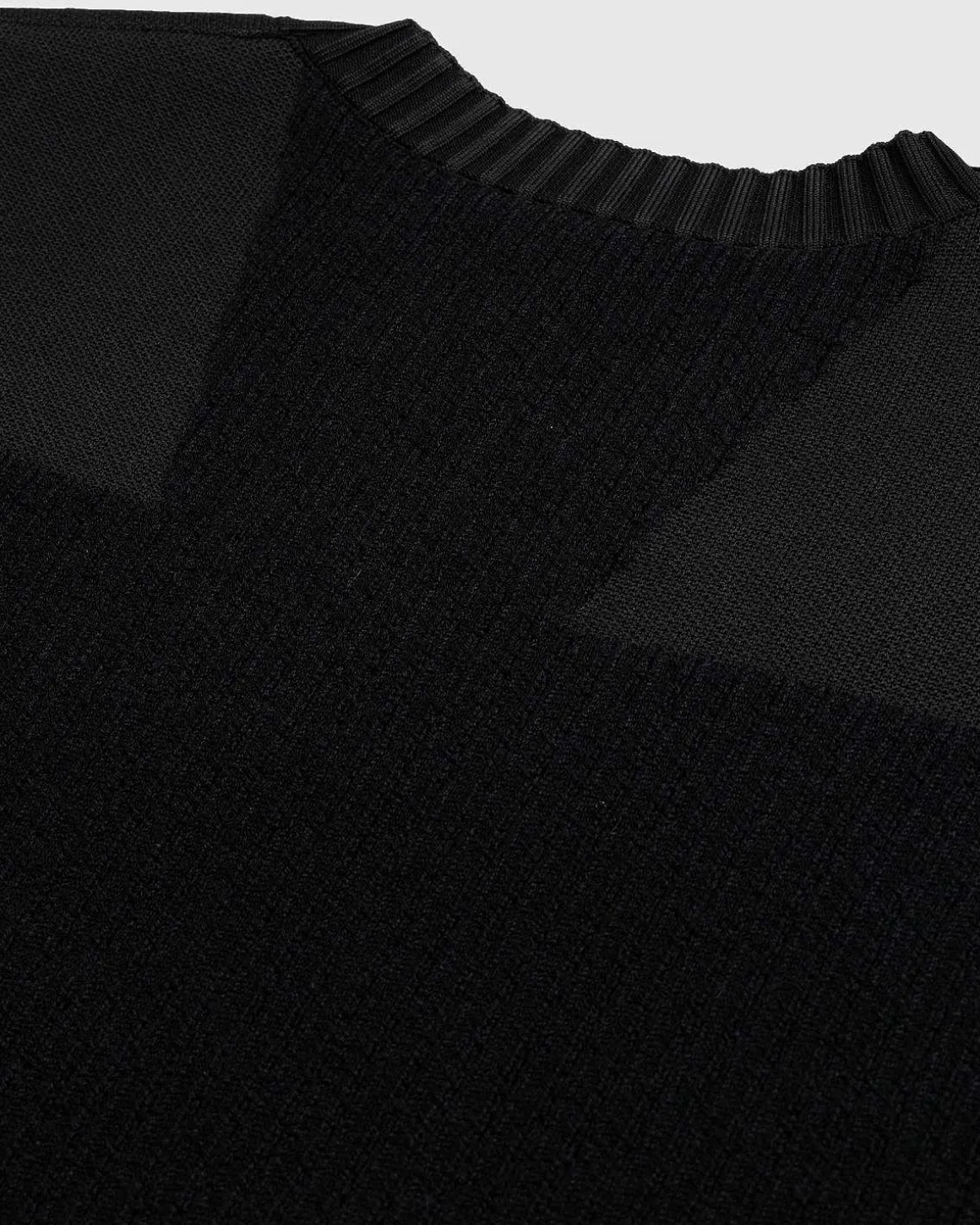 Utility Sweater Med Rund Hals, Sort