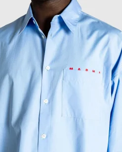 Vaevet Button-Down Skjorte Iris Blue