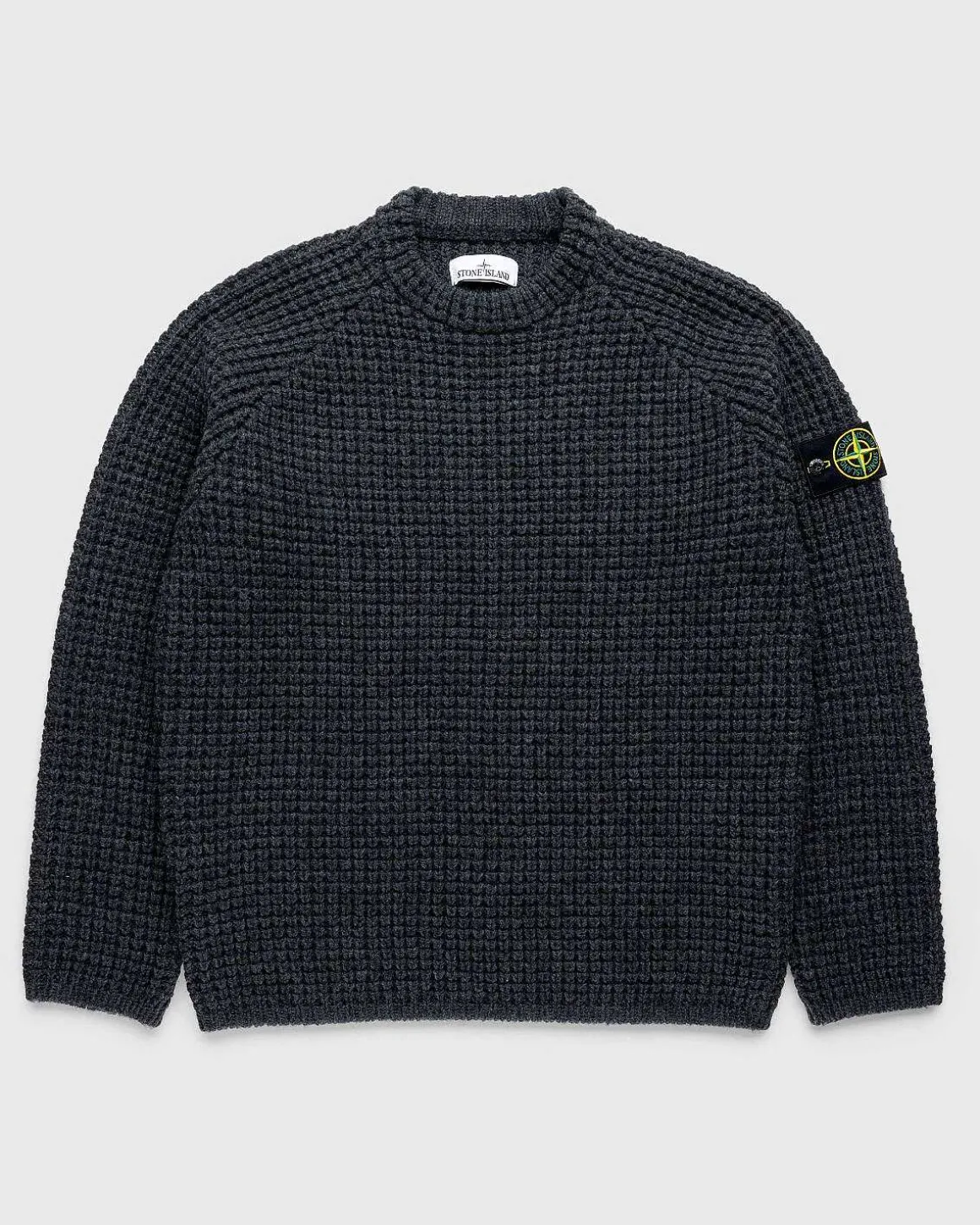 Vaffelstrikket Sweater Melange Charcoal