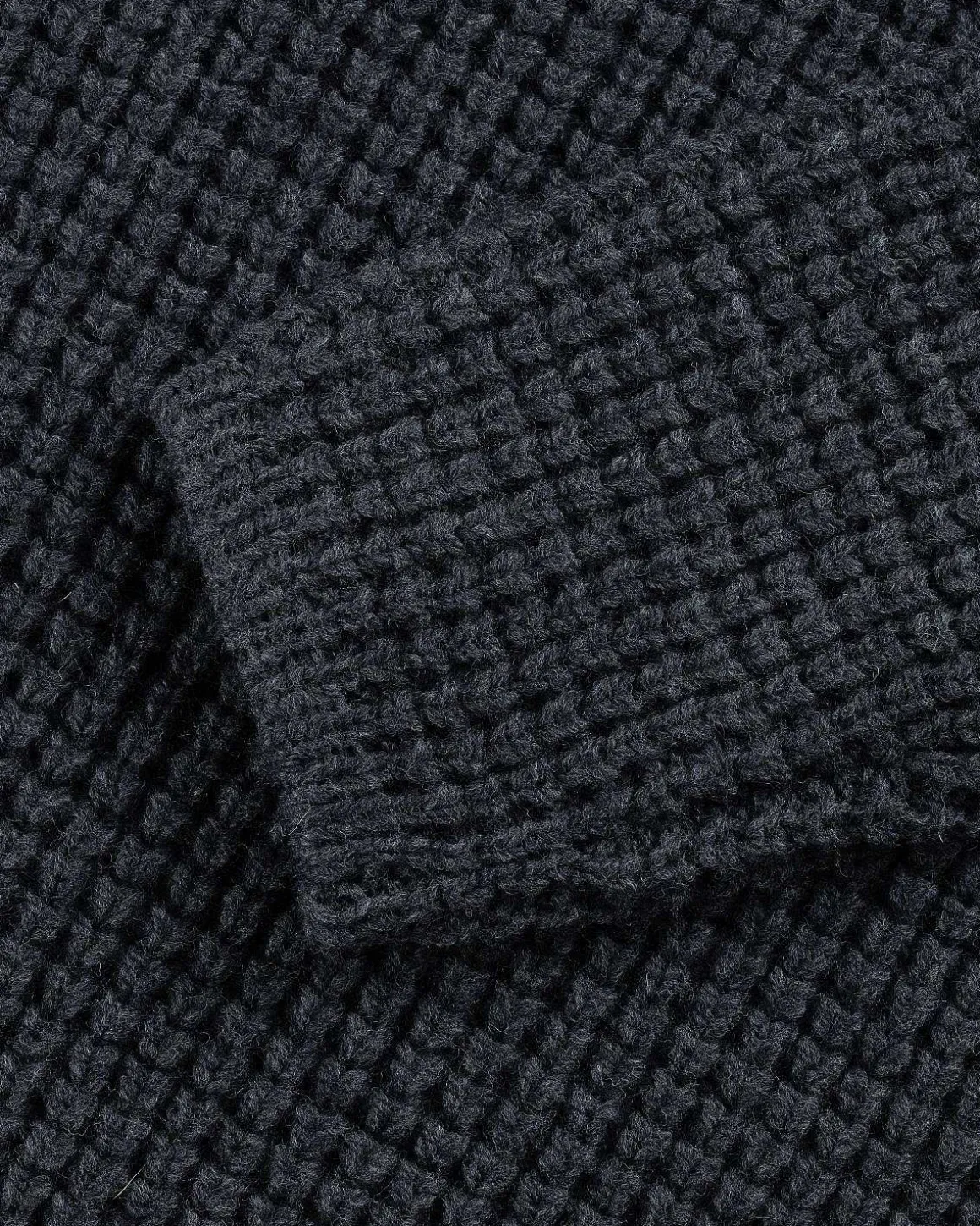 Vaffelstrikket Sweater Melange Charcoal