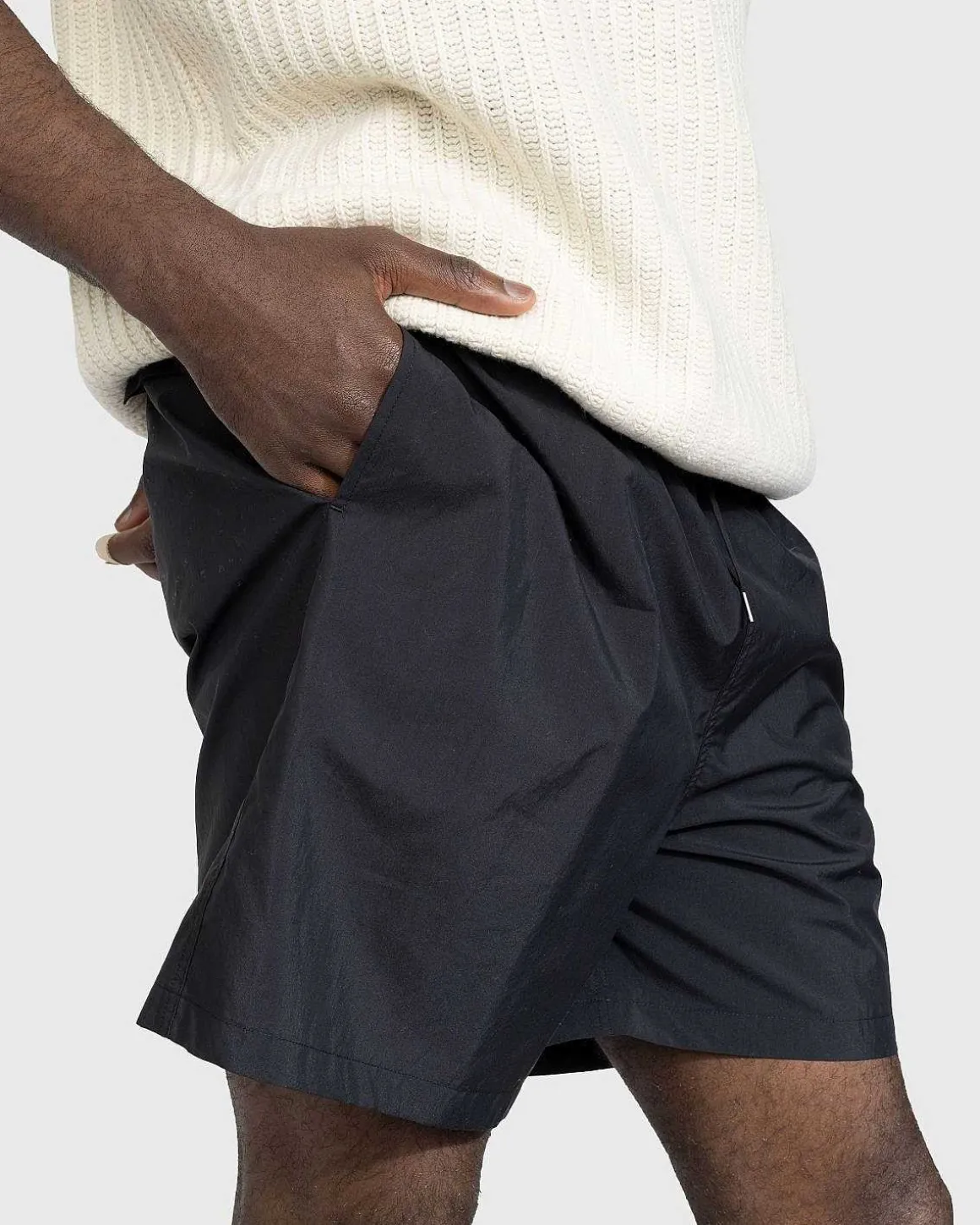 Vasket Bomuld Nylon Vejr Easy Shorts Sort