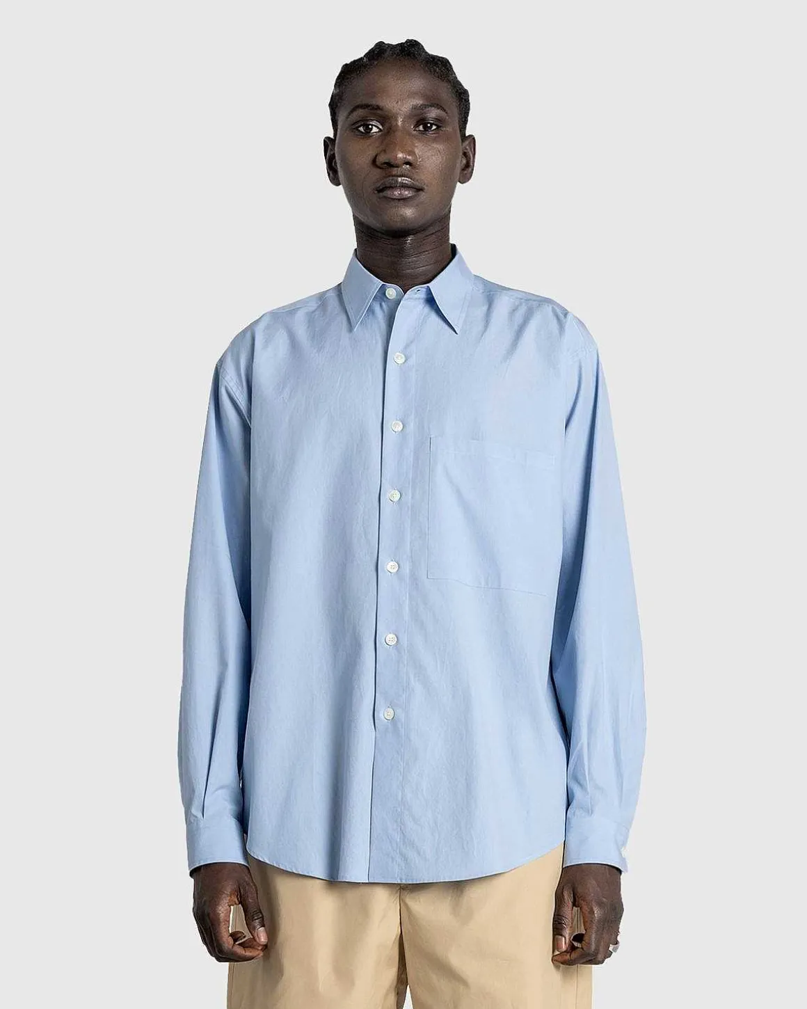 Vasket Finx Twill Big Shirt Sax Blue