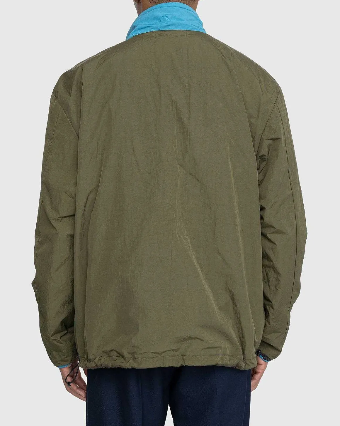 Vendbar Polar Fleece-Lynlasjakke Stal Bla/Morkegron