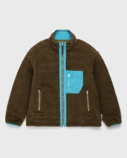 Vendbar Polar Fleece-Lynlasjakke Stal Bla/Morkegron