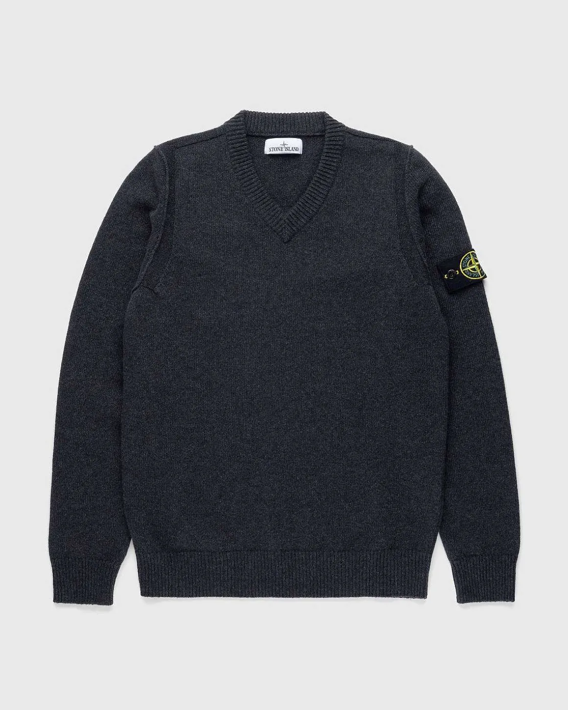 V-Hals Sweater Melange Charcoal