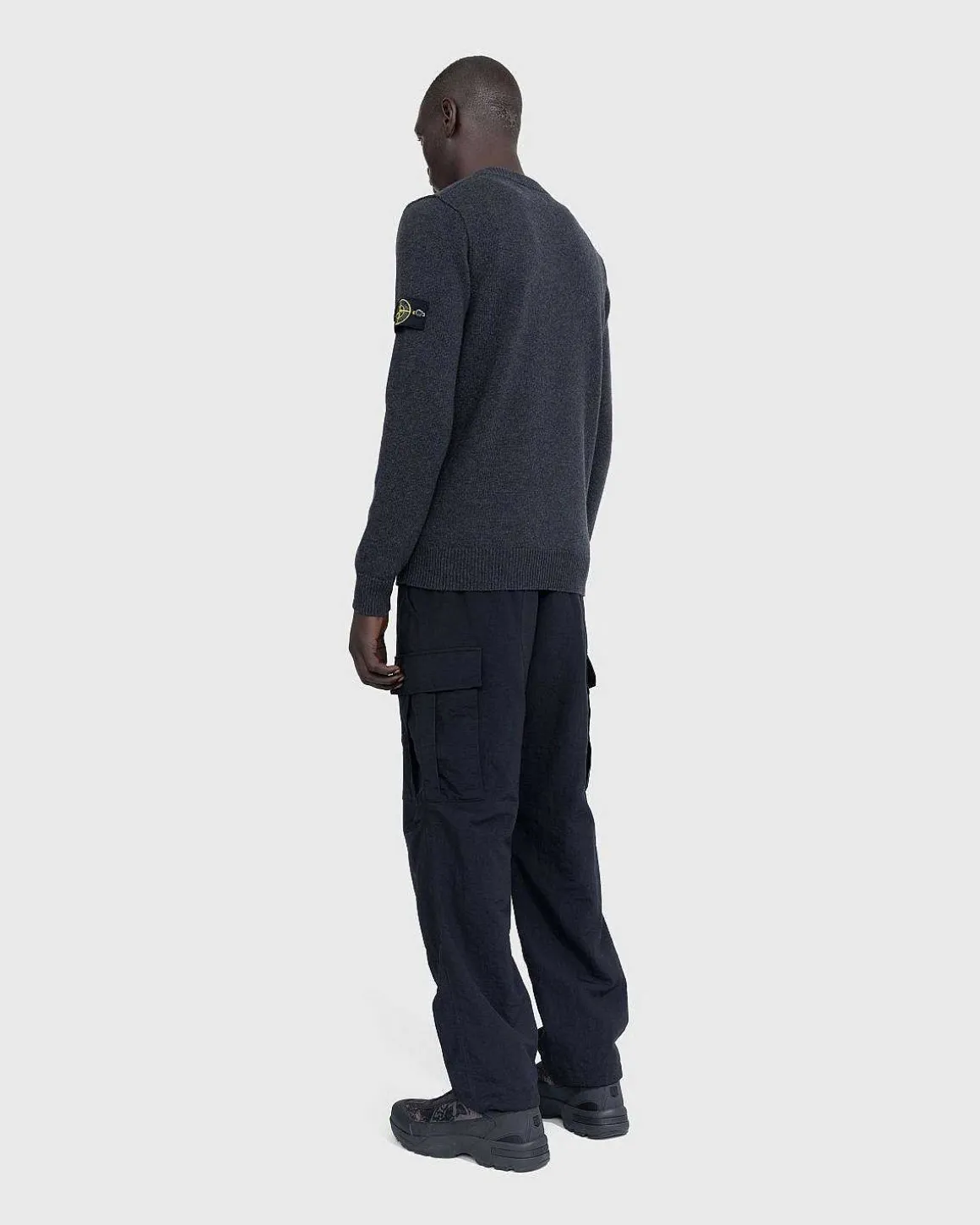 V-Hals Sweater Melange Charcoal