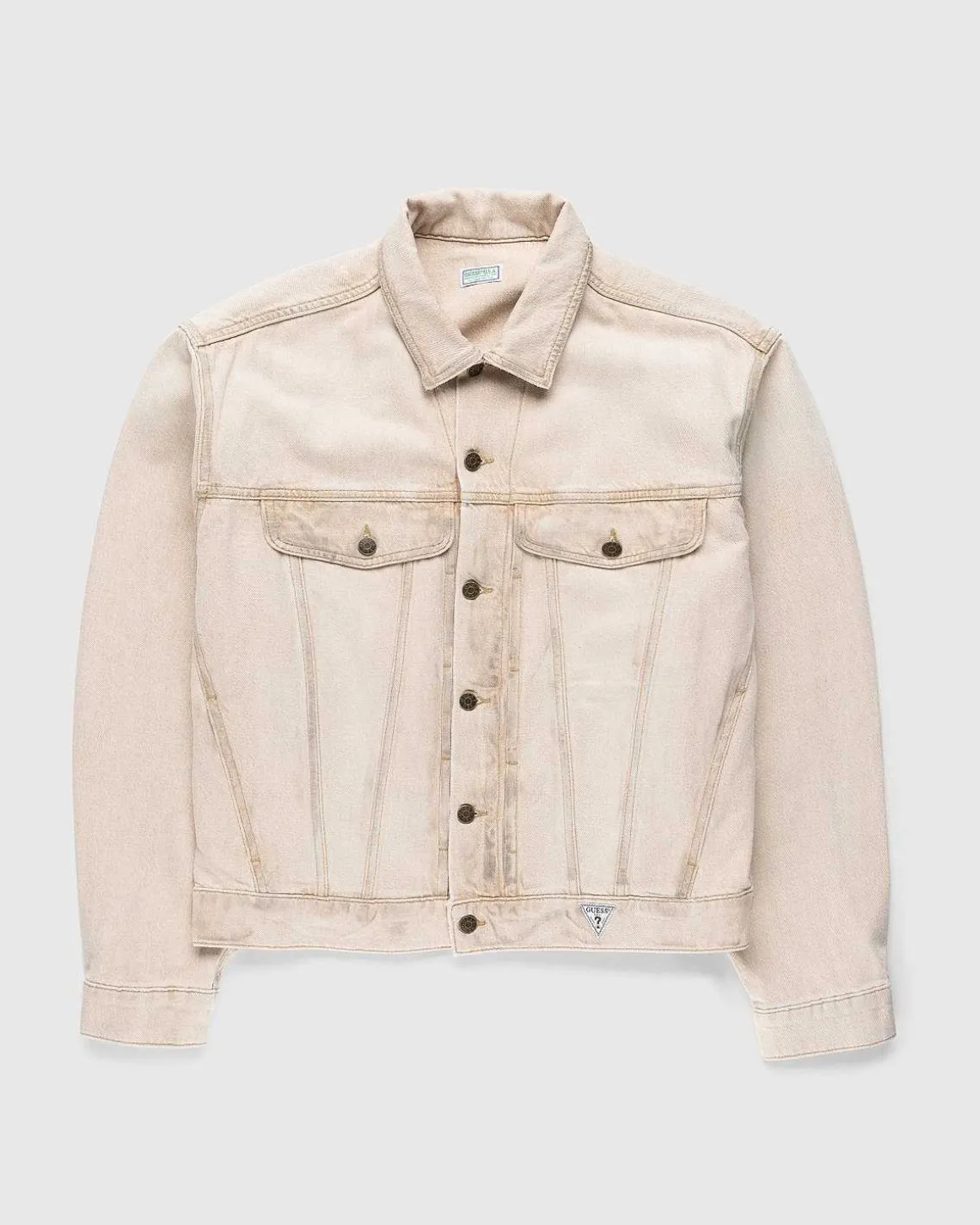 Vintage Denimjakke Beige