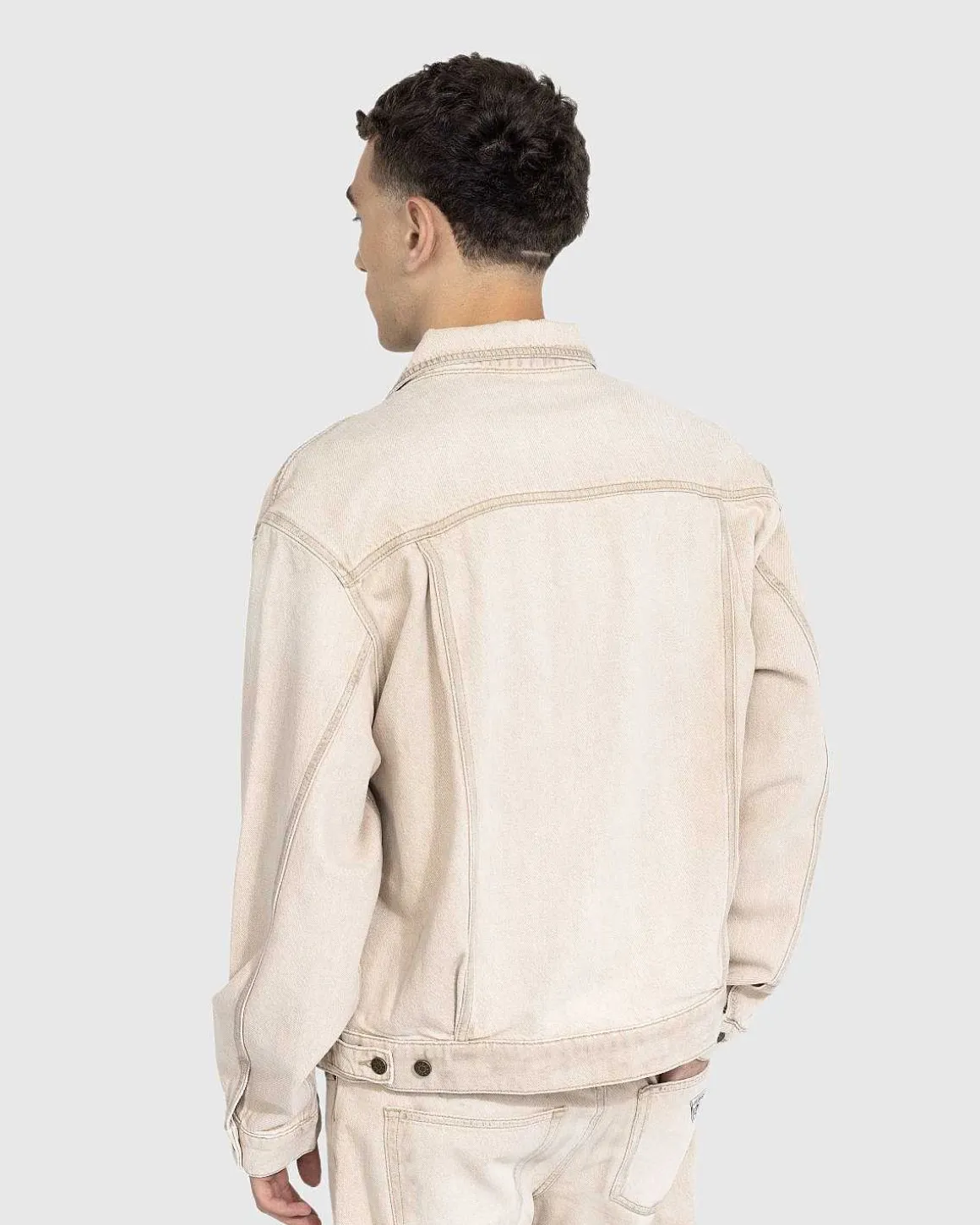Vintage Denimjakke Beige