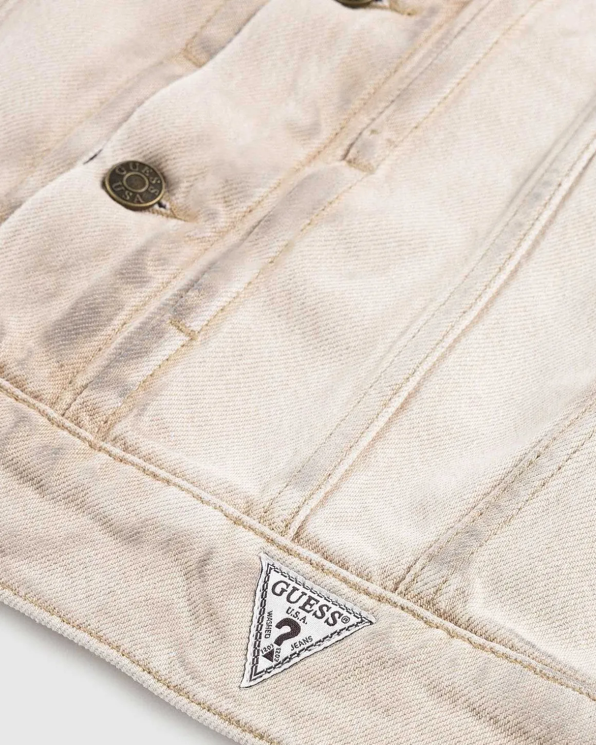Vintage Denimjakke Beige