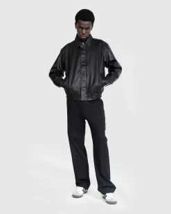 Voksbehandlet Laeder Bomber Sort