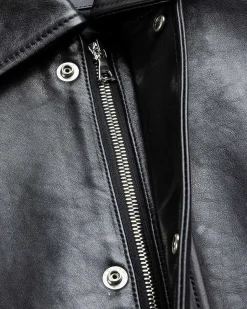 Voksbehandlet Laeder Bomber Sort