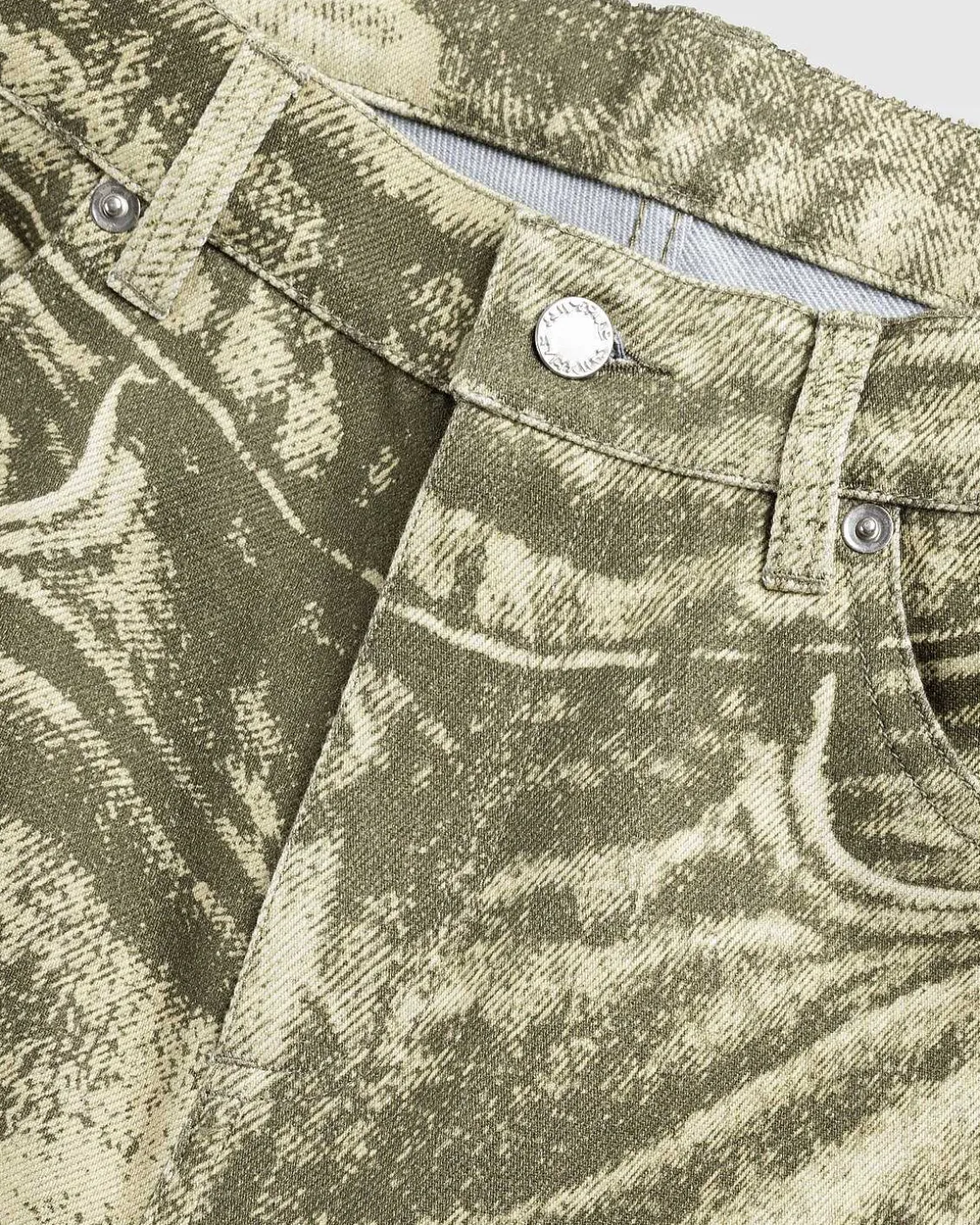 Wavy Denim Shorts Gron/Multi