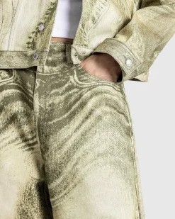 Wavy Denim Shorts Gron/Multi