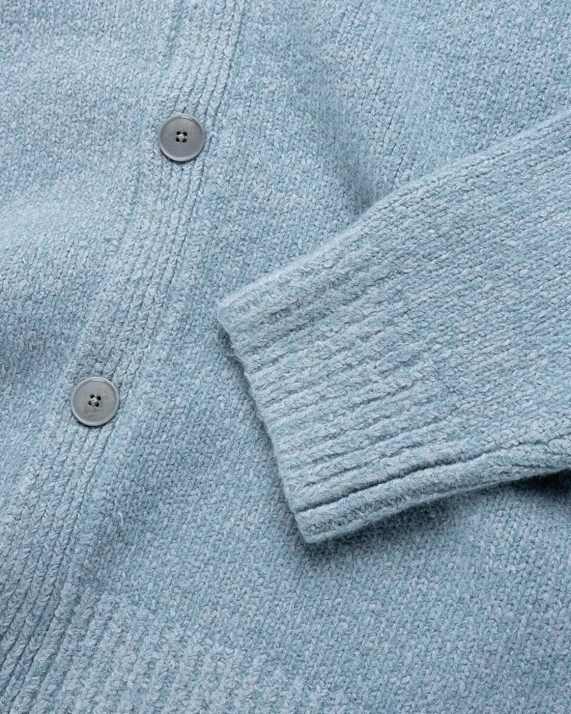 Wool Blend Cardigan Mineral Blue